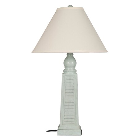 Lamps Per Se 30-inch Sea Blue Shutter USB Table Lamp LPS-248